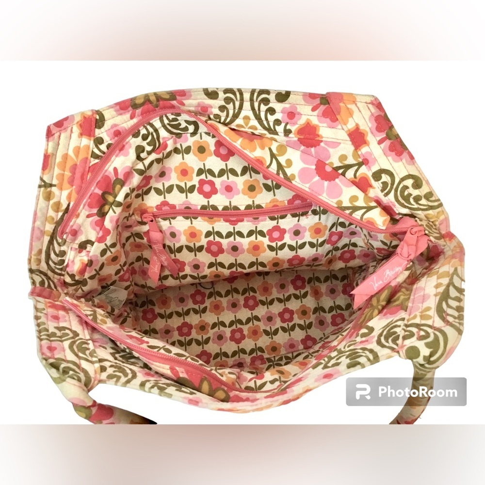 Vera Bradley Alice Folkloric Bag Pink Yellow Retired Quilted Purse - Picture 4 of 11